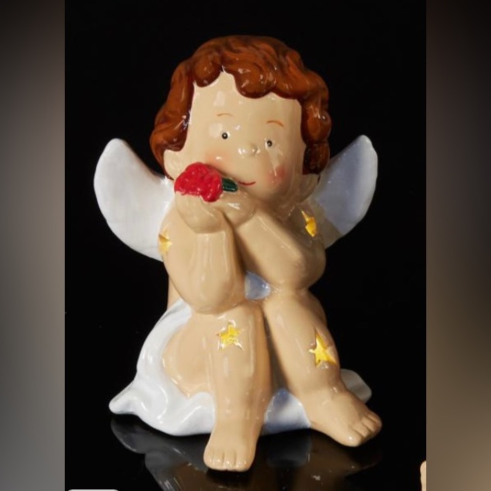 Ceramic Light-Up Sitting Cupid